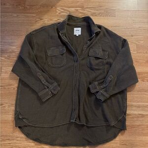 Olive Green Button-Up Shirt